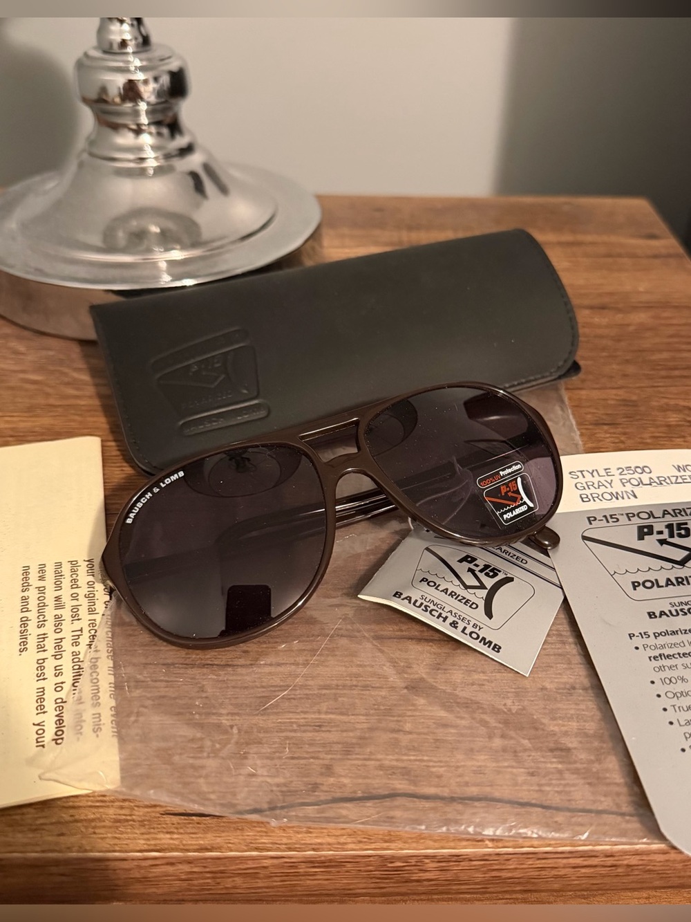 Vintage Bausch & Lomb P-15 Polarized Sunglasses Style 2500 NOS New Old Stock